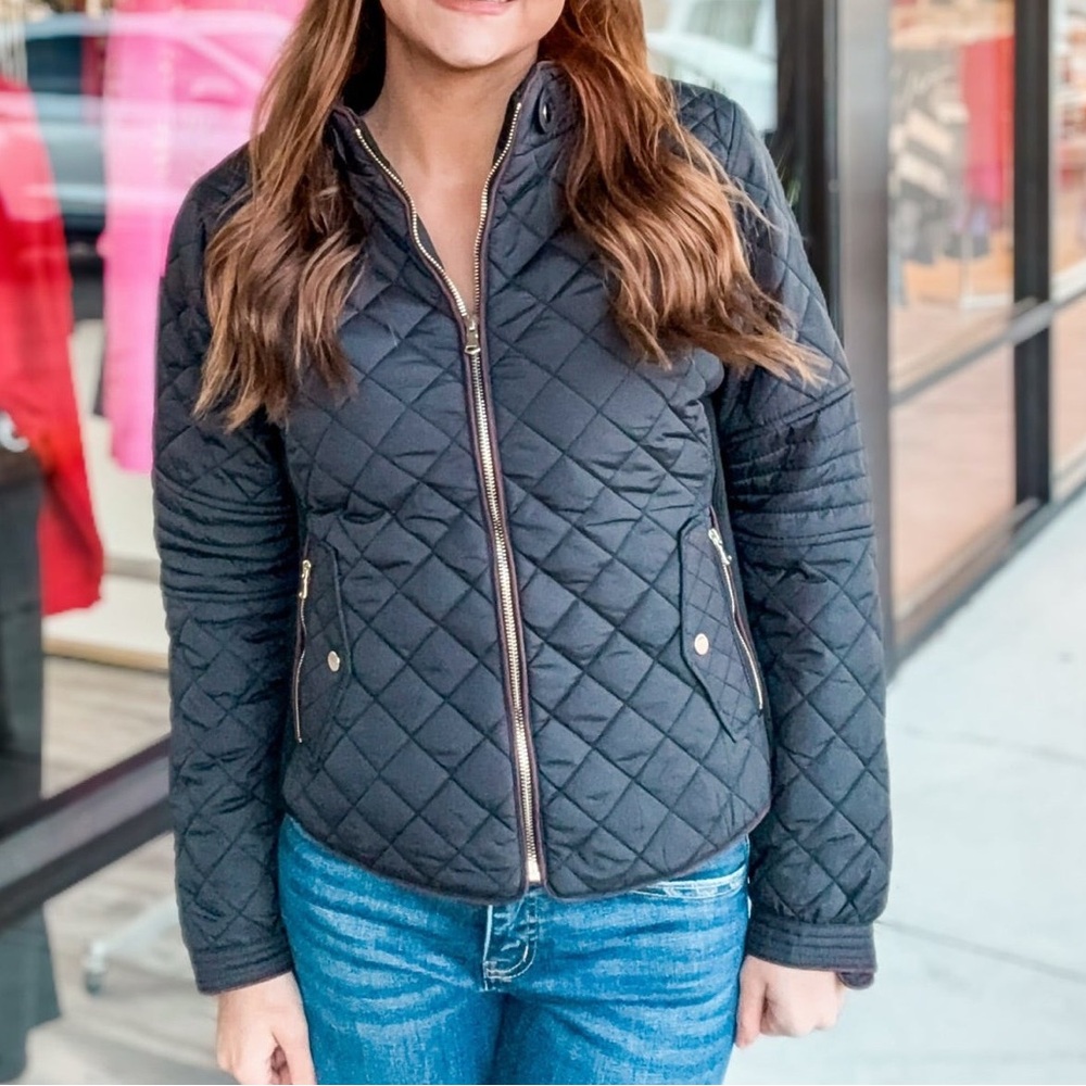 Women's Black Quilted Puffer Jacket